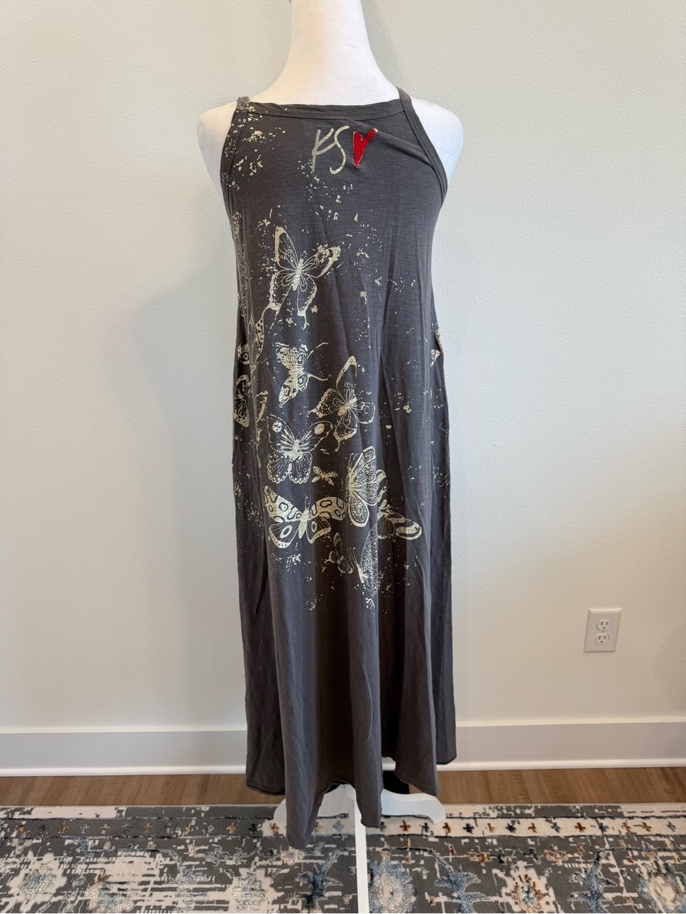 NWT Kyla Seo Butterfly Embroidered & Graphic Maxi SunDress Boho Lagenlook XL - Picture 4 of 10
